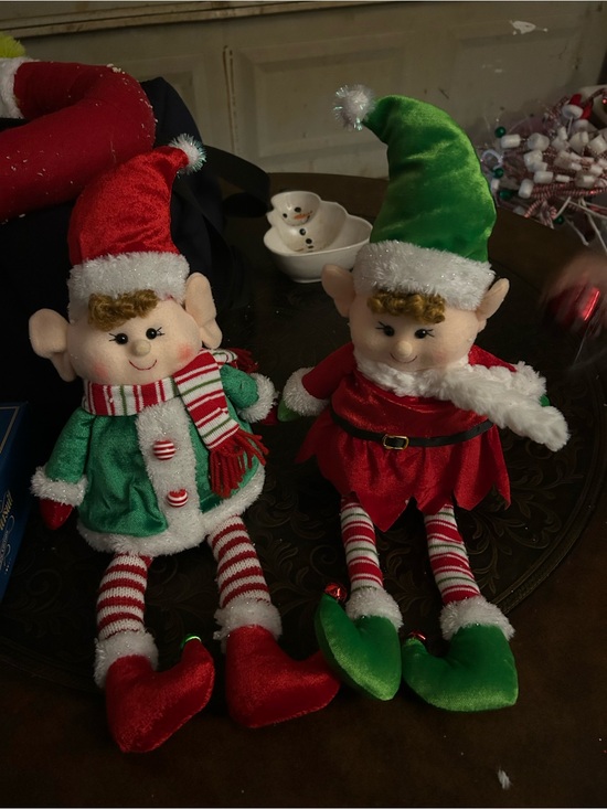 Other Other - Holiday Elf Plush Duo - Red & Green Festive Figures